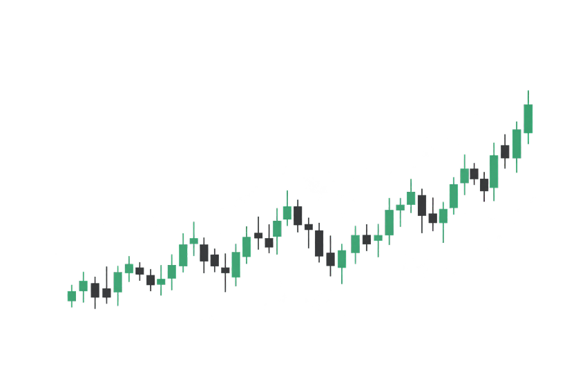a rising financial chart line