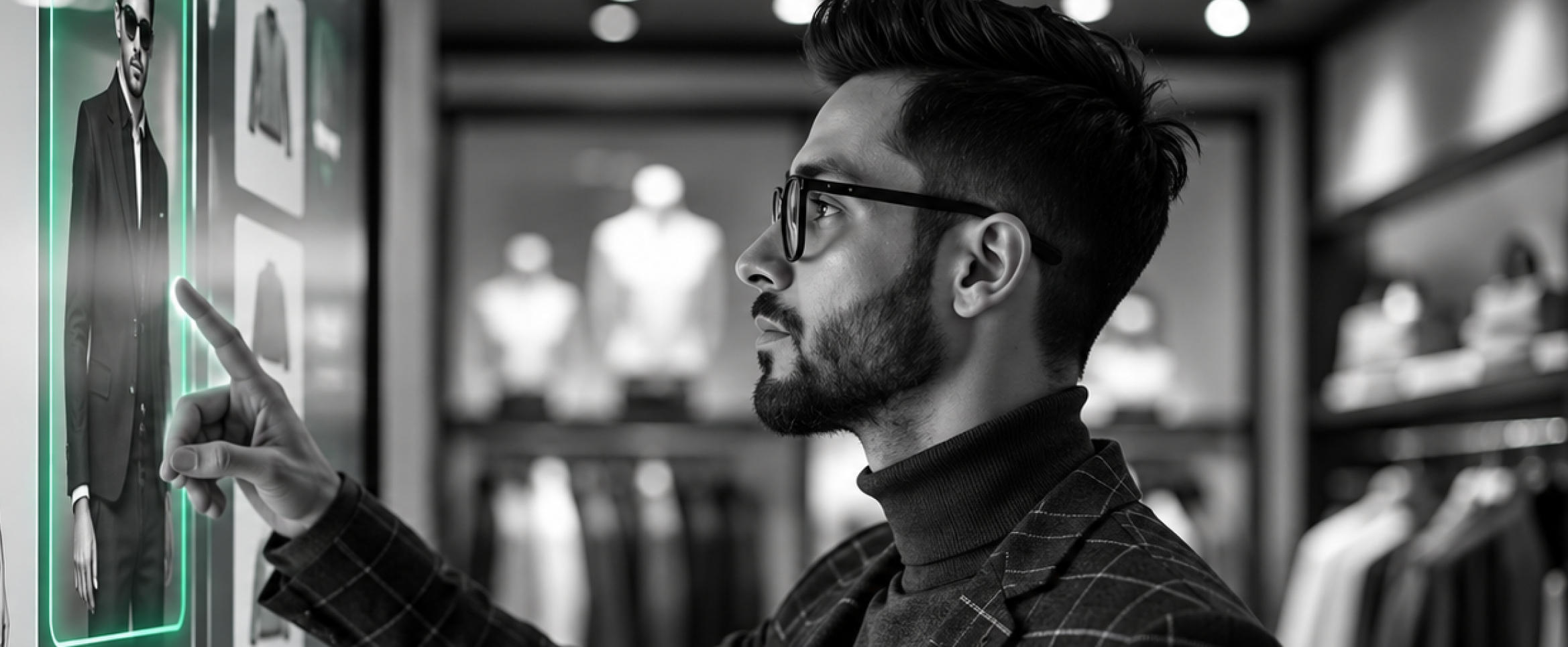A shopper browsing in a retail store